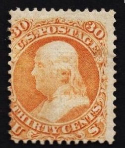 US Stamp #100 30c Orange Franklin F Grill USED SCV $950