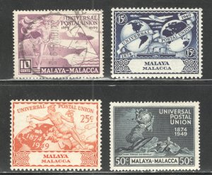 Malaya - Malacca, Scott #18-21  VF, Used,  CV $17.30 .... 3660016