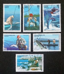 CUBA Sc# 5035-5040  SPORT FISHING FED fish sports CPL SET of 6  2009  used / cto