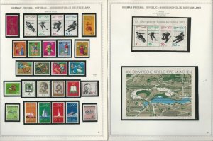 Germany Stamp Collection on 12 Minkus Specialty Pages 1968-75, JFZ 