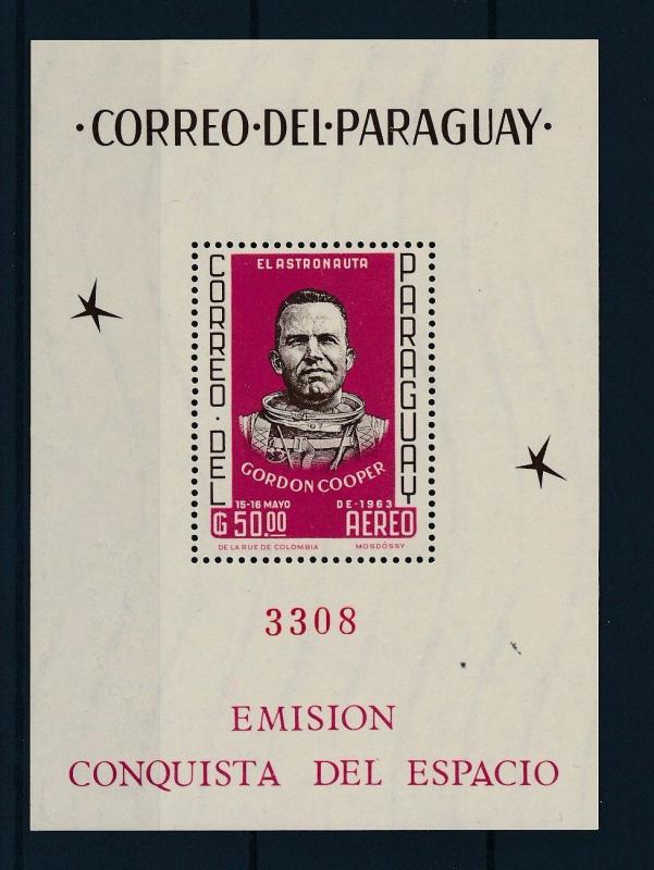 [35567] Paraguay 1963 Space Travel Weltraum Astronaut Perforated Sheet MNH
