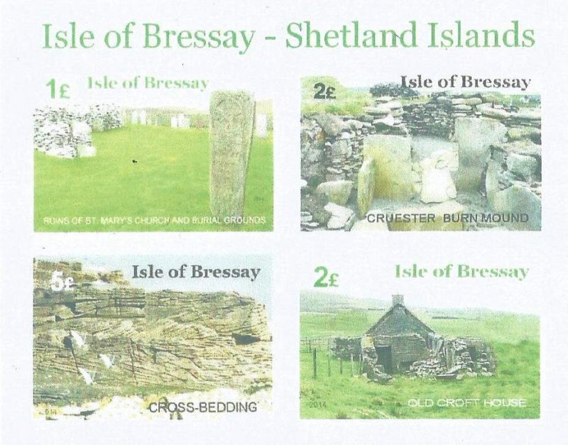 BRESSAY - 2014 - Local Sights, Corrected - Imp 4v Sheet - M N H  - Private Issue