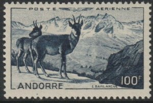 French Andorra Sc# C1 Chamois complete single set 100fr issue MMH CV $87.50