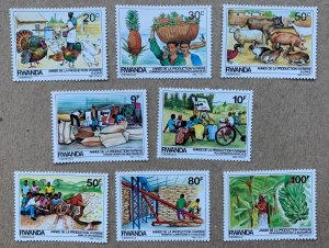 Rwanda 1985 Food Self-Sufficiency, MNH. Scott 1213-1220, CV $6.85