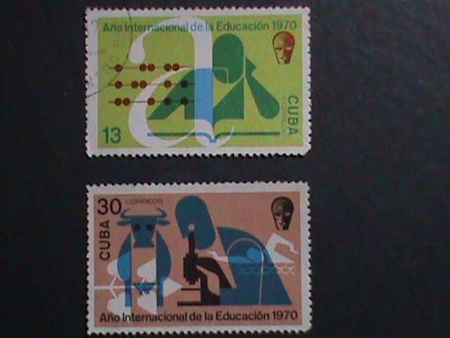 ​CUBA-1970 SC#1570-1  INTERNATIONAL EDUCATION YEAR -USED- WE SHIP TO WORLDWIDE