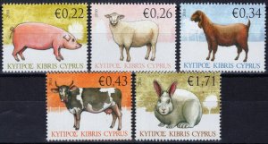 ZAYIX Cyprus 1129-1133 MNH Barnyard Animals Farming 090522-S12