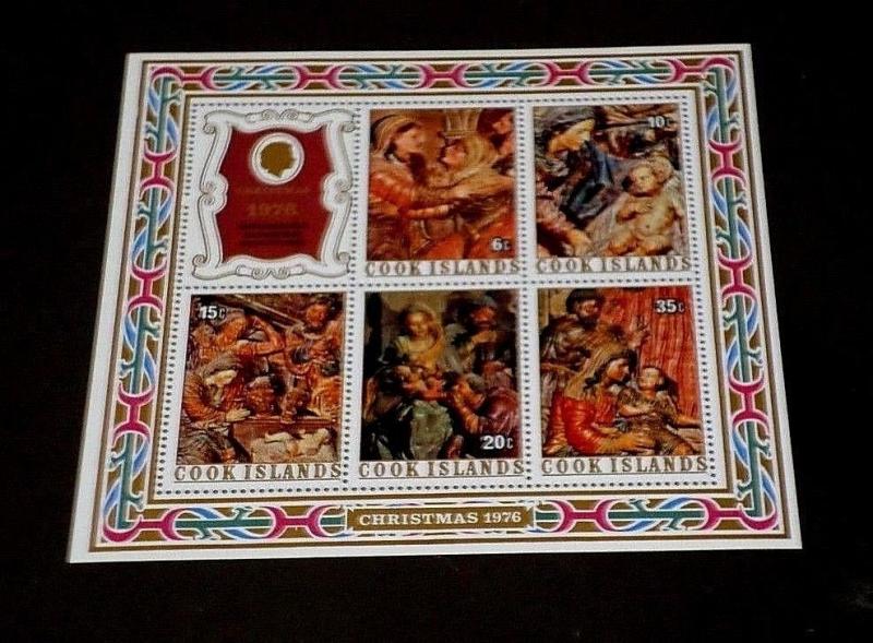 COOK ISLANDS #463a, 1976, CHRISTMAS, SOUVENIR SHEET, MNH, NICE LQQK