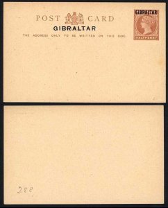 Gibraltar HG1 1/2d Brown Postcard mint