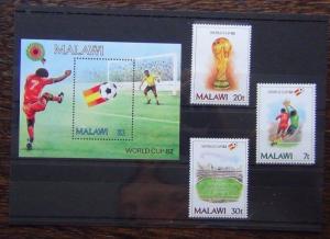 Malawi 1982 World Cup Spain set plus Miniature Sheet MNH