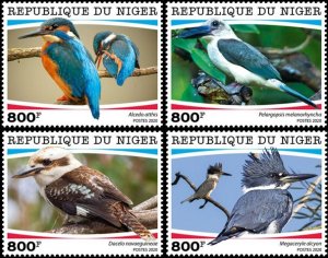 NIGER - 2020 - Kingfishers - Perf 4v Set - Mint Never Hinged