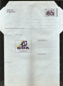 India 2004 850p Mahabalipuram Goa Tourism Bank Advt. on Postal Stationery Aerogr