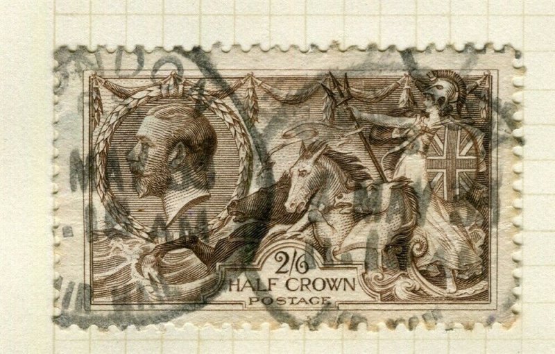 BRITAIN; 1920s early GV Seahorses issue fine used 2s. 6d. value 