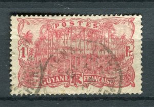 FRENCH GUYANE; 1904-07 early Royal Palm issue fine used 1Fr. value