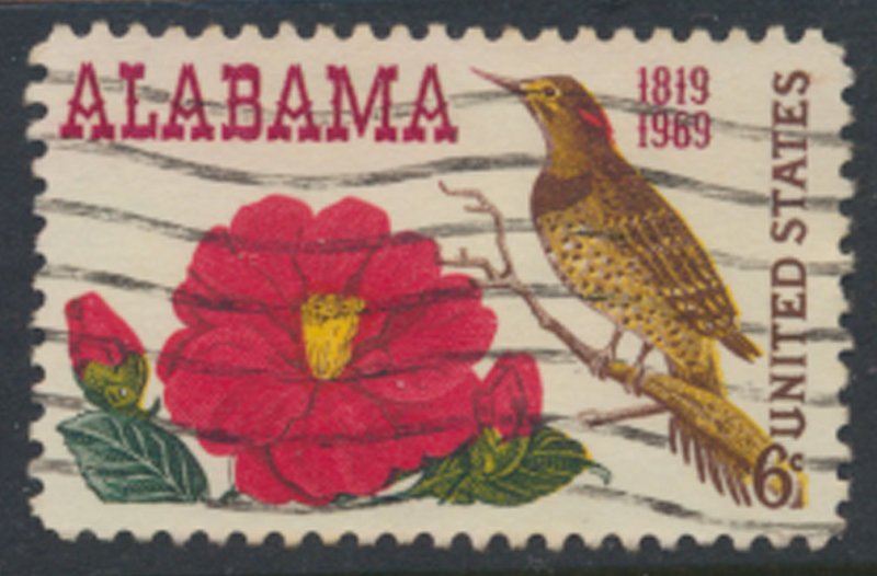 USA  SC# 1375  Used Flowers Bird Alabama   1969  see scan