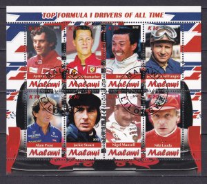 Malawi 2012 Top Formula I Drivers all Time 8v Sheet Used/CTO