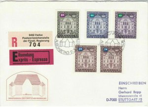 Liechtenstein 1976 House Slogan Cancels Exp Regd Multi House Stamp Cover Rf30017