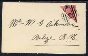 British Honduras 1888 QV 2c on 1d bisected and used on pa...