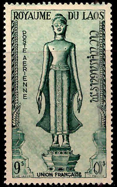 LAOS Scott C9 Buddah statue Airmail stamp