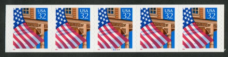 2915A US 32c Flag over Porch SA coil, MNH PNC5 #13231A