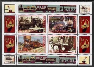 Angola 1999 Walt Disney's Railroad History #2 perf sheetl...