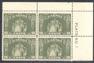 CANADA #209 MINT VF NH UR BLOCK OF 4 C$480.00 PLATE No.1