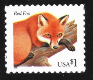 3036 MNH $1 Red Fox, Single, Free Insured Shipping,