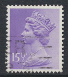 GB  Machin 15½p X948   Phosphor paper  Used  SC#  MH93  see scan and details