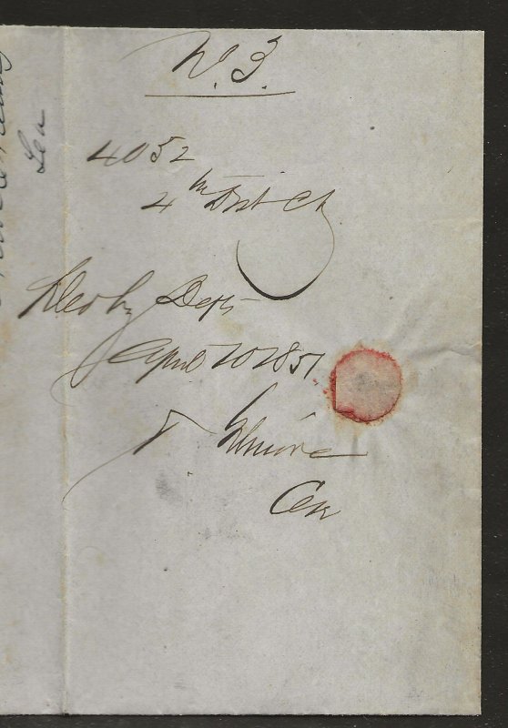 4/16/1851 cover Nashville Te Paid 10 blue DC Topp Wright Williams New Orleans