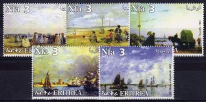 Eritrea 2002 EUGENE LOUIS BOUDIN THE IMPRESSIONISTS PAINTINGS Set (5) MNH