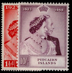 PITCAIRN ISLANDS GVI SG11-12,  1949 ROYAL SILVER WEDDING set, M MINT. Cat £41.