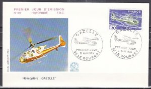France, Scott cat. 1437. Helicopter issue. First day cover. ^