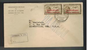 1933 Ensenada BC Mexico Airmail cover to USA Judaica M Edelstein Customs Chief