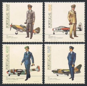 Portugal 1589-1592, MNH. Mi 1621-1624. Air Force Dress Uniforms, Planes, 1984.