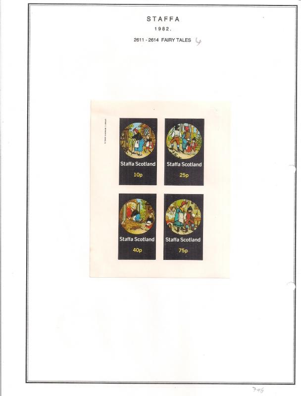 SCOTLAND - STAFFA - 1982 - Fairy Tales #3 - Imperf 4v,  Sheet - MLH