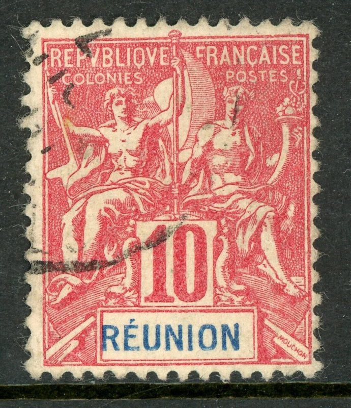 Diego Suarez 1894 French Colony 10¢ Carmine Peace & Commerce Sc #48 VFU N489 ⭐⭐