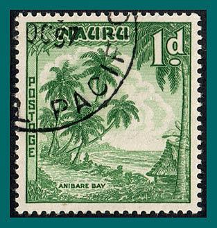 Nauru 1954 Anibare Bay, 1d used #40,SG49