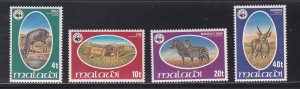 Malawi # 319-322, WWF Wild Animals, Hinged, 1/3 Cat.