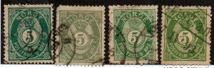 Norway 39, 39a, 39b & 39c Used