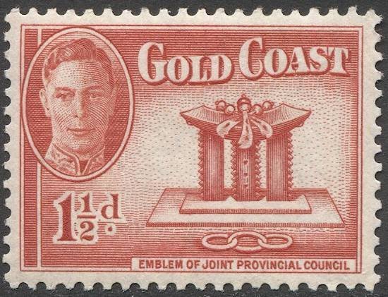 GOLD COAST 1948 Sc 132 MNH 1-1/2d VF, Provincial Council Emblem