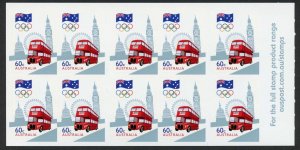 Australia SG3792a 2012 Olympic Games Self Adhesive Booklet Pane U/M