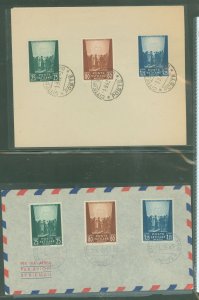 Vatican City 77-79 1942 Prisoner of War, two FDC's; one plain unaddressed, other on airmail envelope; also unaddressed, ...