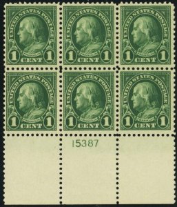 552, Mint 1¢ VF/XF NH Plate Block of Six Stamps - Stuart Katz