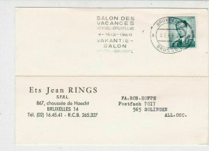 Belgium 1969 Salon des Vacancies Slogan Commercial Order Stamps Card Ref 25468