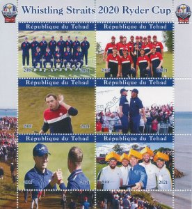 Chad 2021 CTO Golf Stamps Whistling Straights Ryder Cup Sports 6v M/S