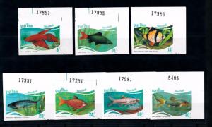 [47955] Vietnam 1988 Marine life Fish Large margins Imperforated Rare MNH