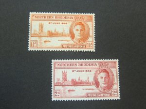 Northern Rhodesia 1946 Sc 46-7 set MH