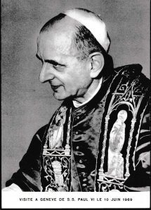Switzerland 1969 Pope Paul VI Historic Visit to Geneva,  Real B&W Photo Card