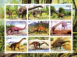 Congo 2002 DINOSAURS Sheet Perforated  Mint (NH)