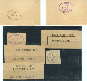 RPO CLERK markings various types Railroad Post Office, USA on slips etc.