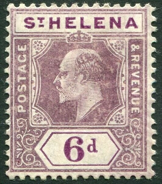 ST HELENA-1908 6d Dull & Deep Purple Sg 67 MOUNTED MINT V33831